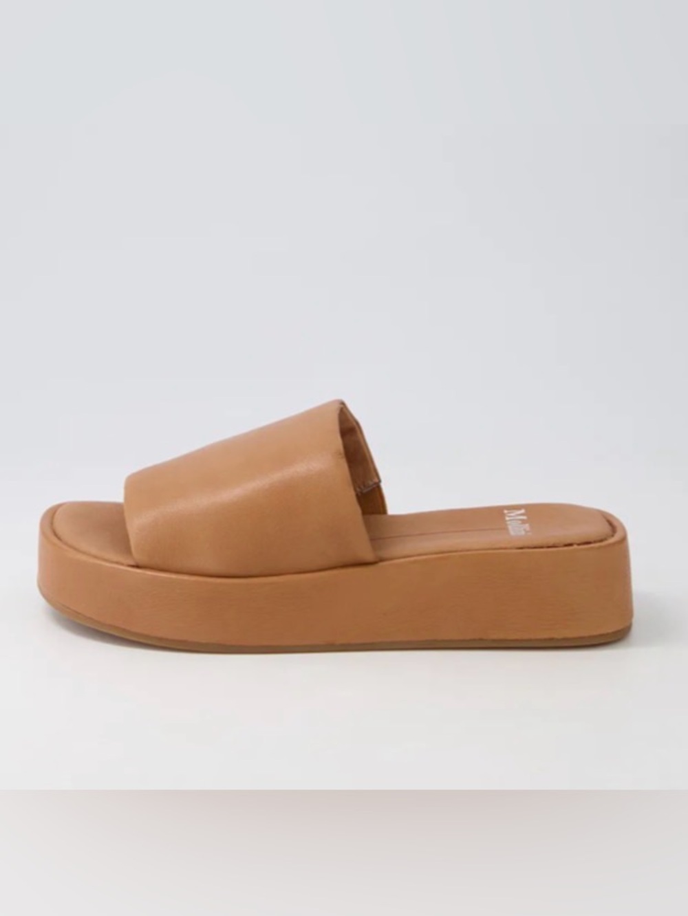 Mollini Garnell Dark Tan Leather Platform Slide